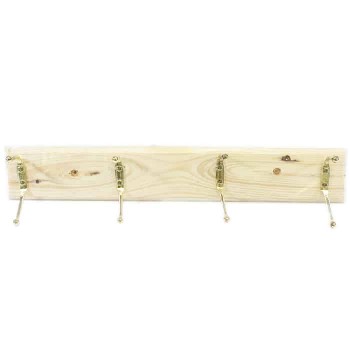 Support à manteau à 4 crochets - Naturel