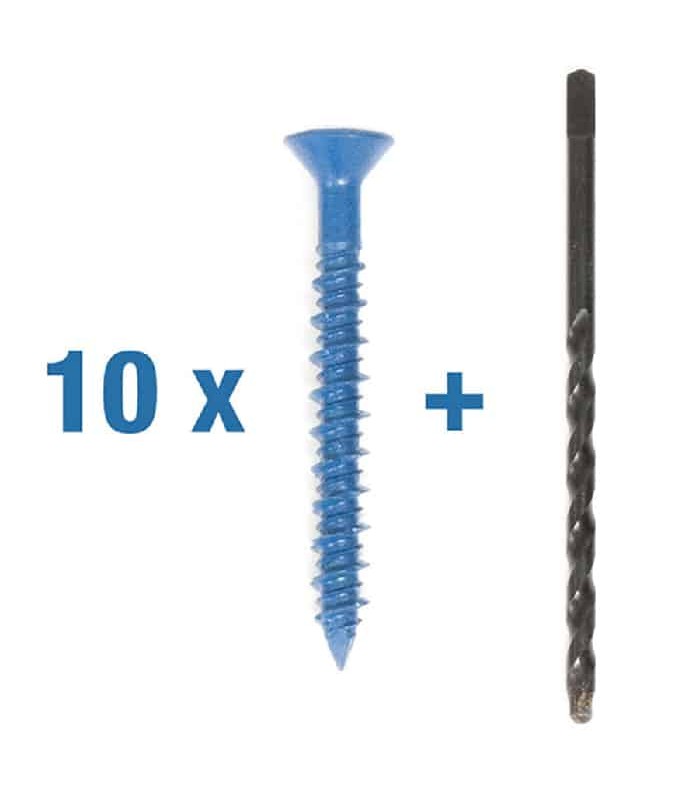 Cobra 3/16 X 1-3/4 in. Flat Head Concrete Screw with 5/32 in. Drill Bit - Pack of 10