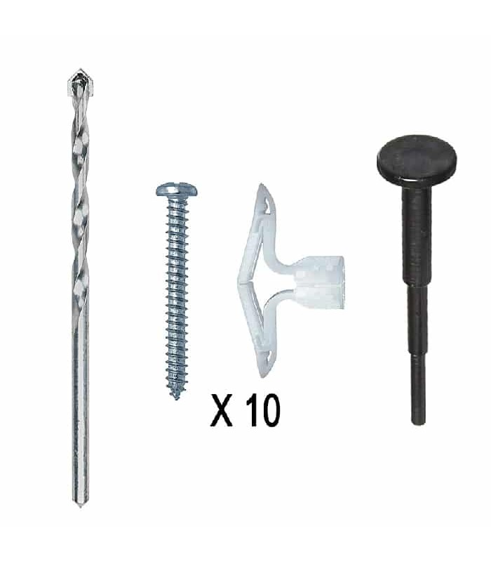 Cobra Anchors Nylon Toggle Bolt 1/4in M X 1-1/4 in with #8 Screws and 1/4in Drill Bit for Dry Wall and Concrete - Pack of 10