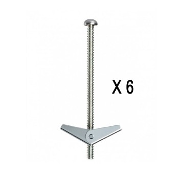Cobra Anchors Spring Toggle Bolt 1/4 in X 3 in with Screws for Hollow Wall - Pack of 6