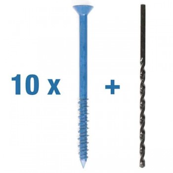 Cobra Vis à béton et mêche à forage - 3/16 x 4 po. - Paquet de 10