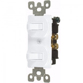 Combination Double Switch, White