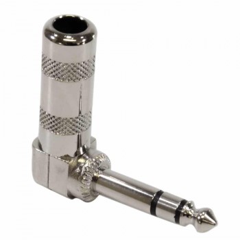 Connecteur en métal 6.3mm (1/4'') Stéréo à angle droit