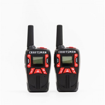 Craftsman 40-km (25-mile) GMRS/FRS Rechargeable Two-Way Radio - 2 Pack - Black