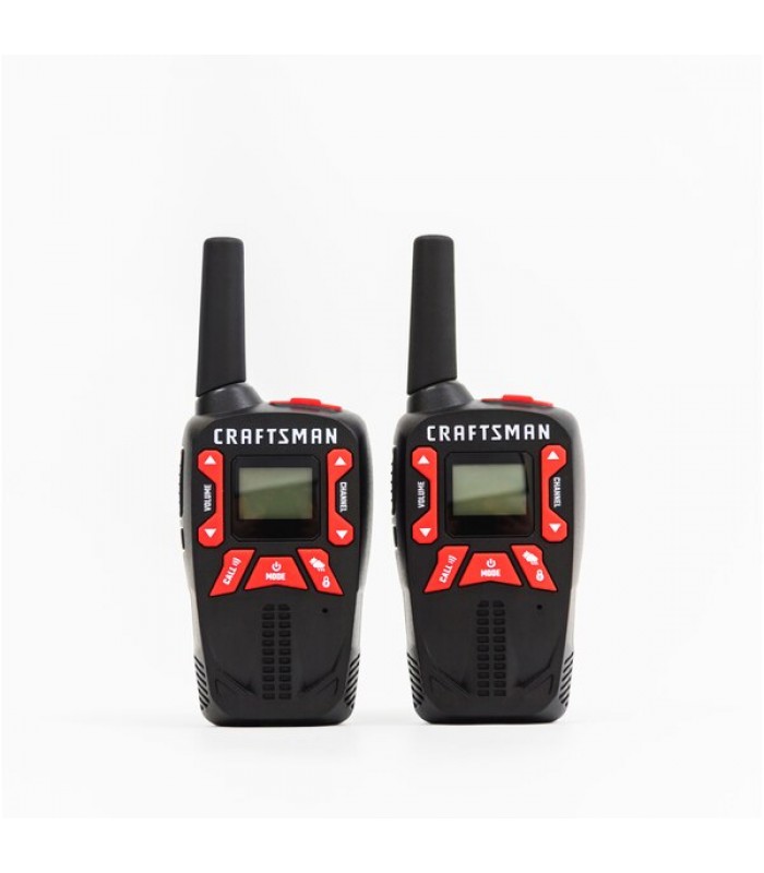 Craftsman 40-km (25-mile) GMRS/FRS Rechargeable Two-Way Radio - 2 Pack - Black