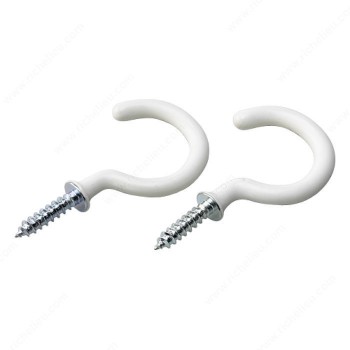 Cup Hook 1-1/2 in White - Pack of 2
