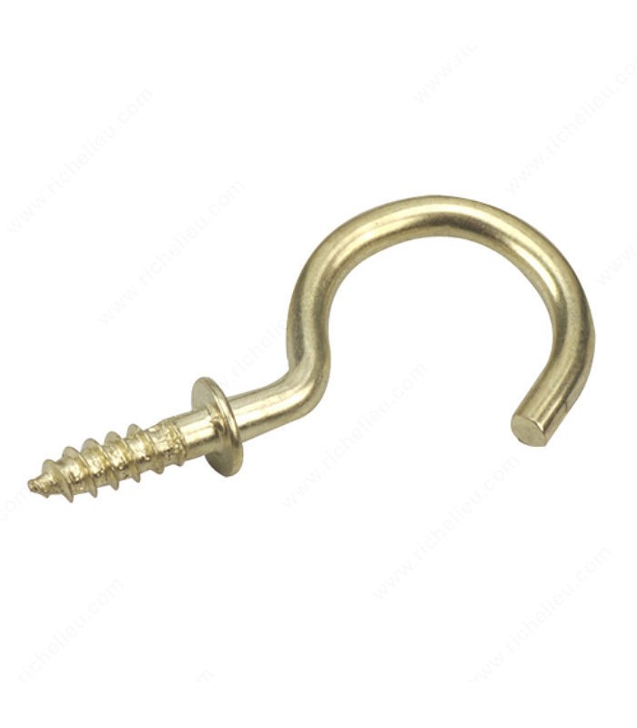 Cup Hook 1-1/4 in Brass - Pack of 4