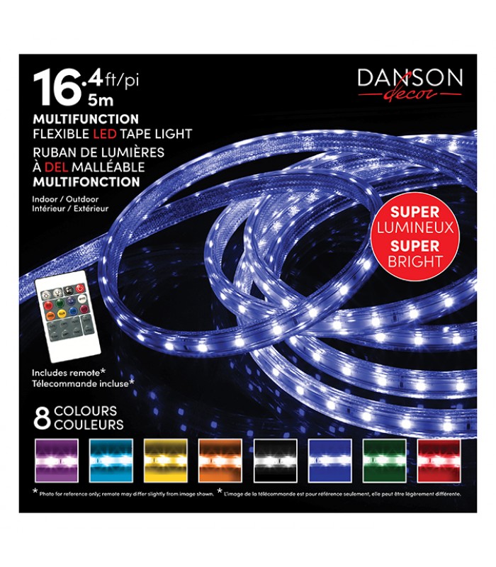 Danson Decor Ruban de lumières à DEL malléable multifonction 16.4 pi