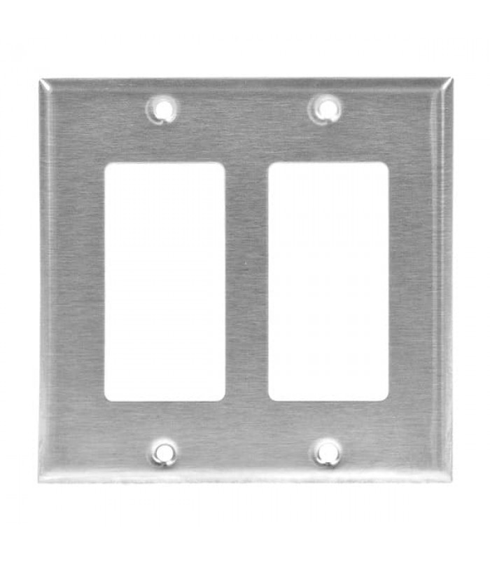 Decorator/Gfci Stainless Steel Wallplates, 2 Gang