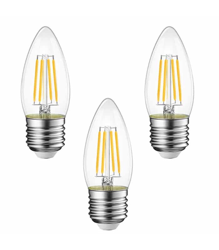 Ampoule DEL graduelle B11 chandelier style filament - 120V - 4W - E26 - 3000K - Paquet de 3