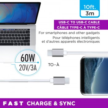 eLink 10ft. (3m) USB-C to USB-C fast-charge cable