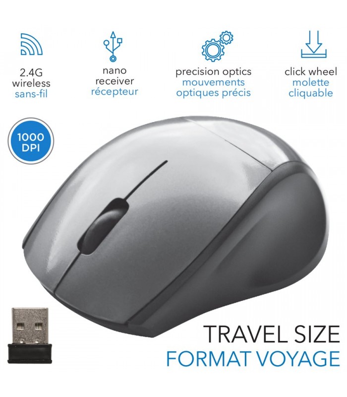 eLink Souris sans fil 2.4G format voyage