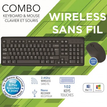 eLink Wireless Keyboard & Mouse Combo Set