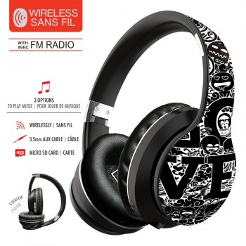 Escape Wireless stereo headphone with microphone, Black