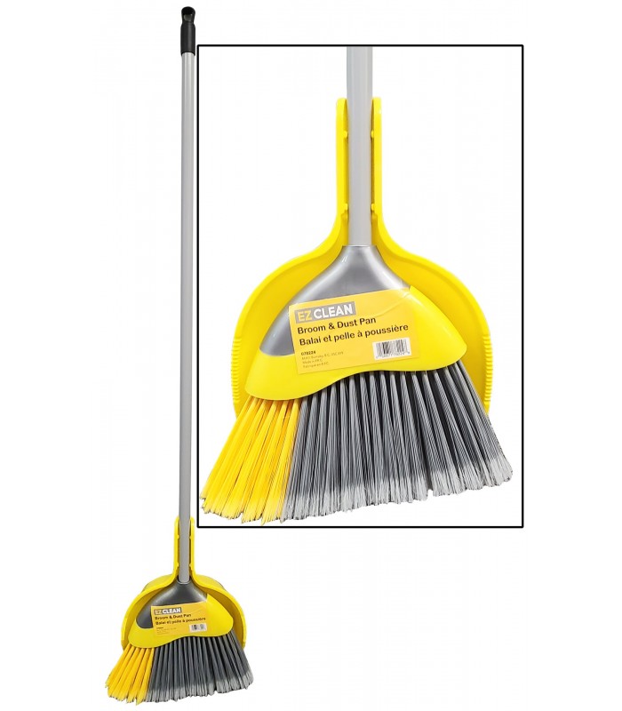 EZ CLEAN 11 in Angle Broom with Dustpan