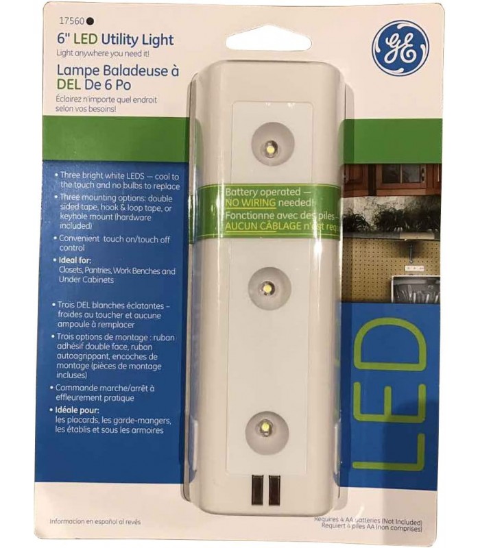 GE 17560 6 in. LED Battery Operated Utility Light