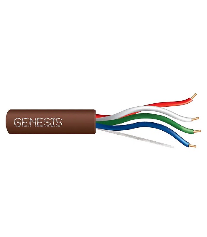 Genesis Solid Electrical Wire - 4C/18 AWG - FT4 - LVT - Brown - Sold by Meter