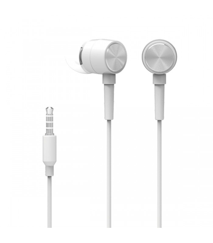 HP in-Ear Earbud Headphones with Volume Control & Microphone, White (DHH-1111-WHITE)