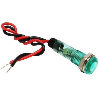 Temoin lumineux avec Fils - 12V - Vert