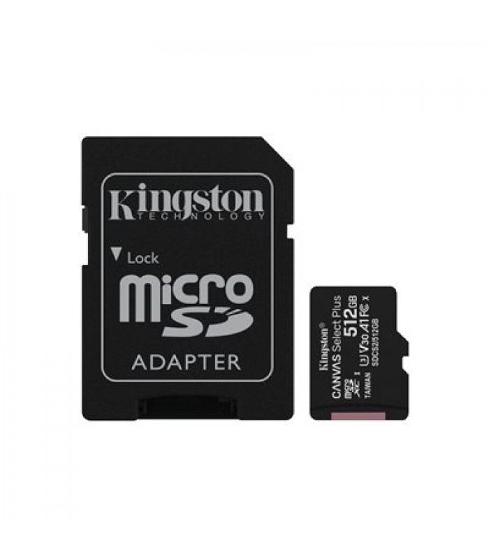 Carte microSD 512 Go Canvas Select Plus 100MB/s de Kingston