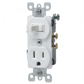 Leviton Combine interrupteur mural et prise de courant - Blanc
