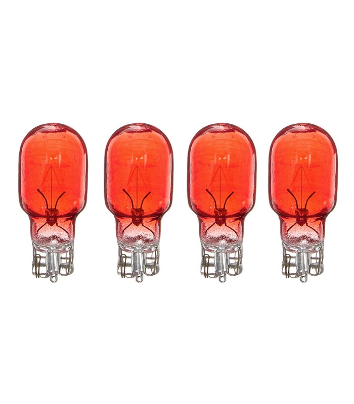 Low Voltage Light Bulb - 12 V - 4 W - Wedge - Red - Pack of 4