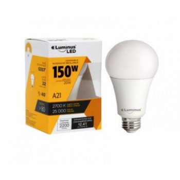 Luminus LED Ampoule A21 20W DEL Intensité Réglable 2700K