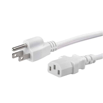 Cordon d'alimentation CA NEMA 5-15P à C13 - 3C/18 AWG - Blanc - 2 m