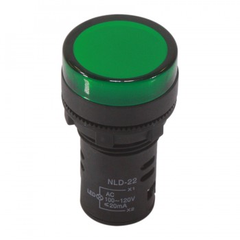 NHD Témoin lumineux DEL - Tête affleurante - 100-120 V CA - Vert
