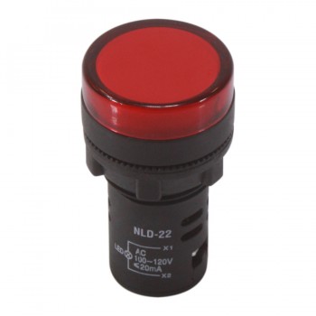 NHD LED Pilot Lamp - Flush Head - 100-120 V AC - Red