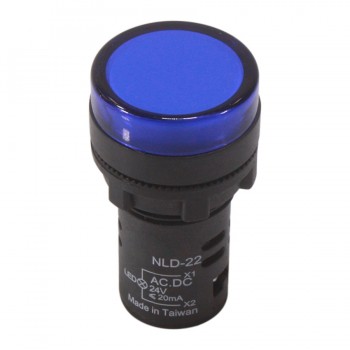 NHD Témoin lumineux DEL - Tête affleurante - 24 V CA/CC - Bleu