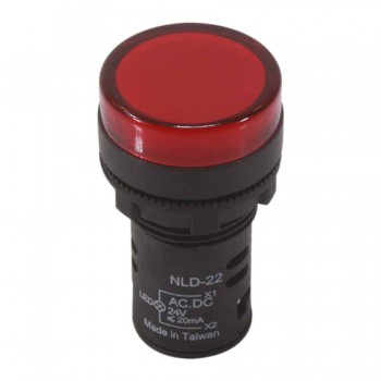 NHD Témoin lumineux DEL - Tête affleurante - 24 V CA/CC - Rouge