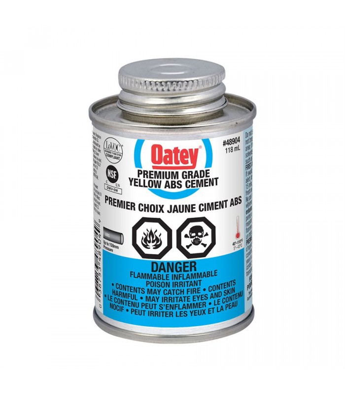 Ciment ABS Jaune Premier Grade de Oatey, 118ml