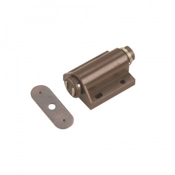 Onward Single Magnetic Push Catch with Plate - Brown