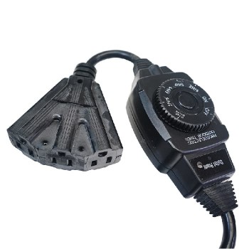 Prise triple pour extérieur avec capteur photoélectrique et minuterie