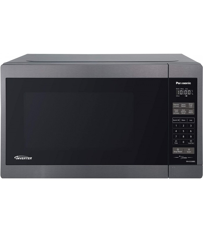 Panasonic NNSC688S 1200W Inverter Microwave Oven 1.3 Cu.ft, Black Stainless Steel - Recertified