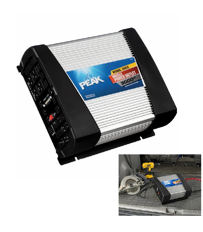 Peak Vehicule Power Inverter - 4 AC Outlet and USB Port - 3000 W - Refurbished