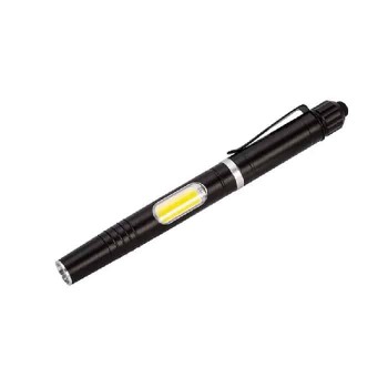 Lampe de poche DEL style crayon avec lampe de travail COB et emboute tactile - 80 lumens