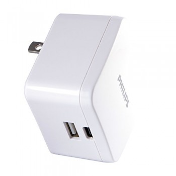 Chargeur mural double USB Philips 22,5 W 4,5 A avec USB-A et USB-C