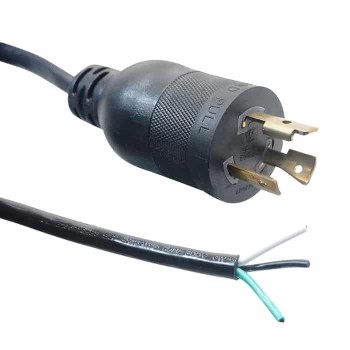 Polarized AC Cord NEMA L5-20P Unterminated - 3C/16 AWG - Black - 15.24 m