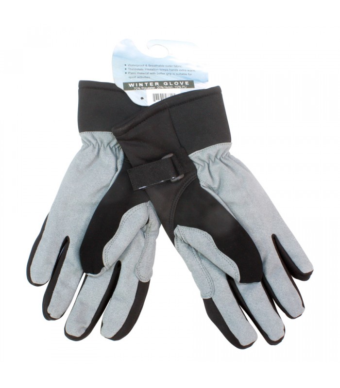 Polyster and Nylon Winter Gloves - Grey - XX Large