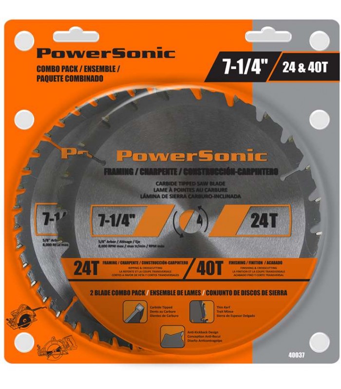 PowerSonic 7-1/4 in Framing Saw Blade - Set of 3