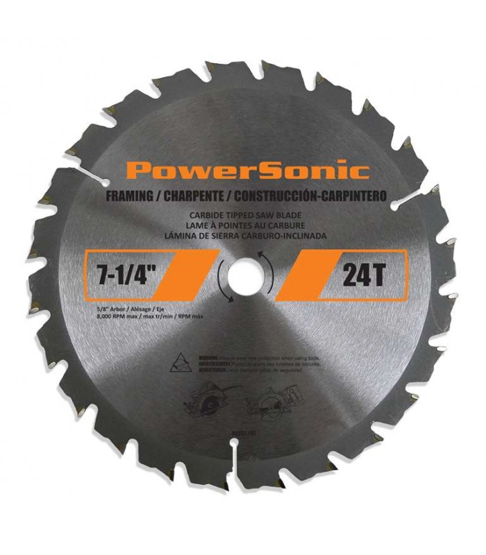 PowerSonic 7-1/4 in x 24T Framing Saw Blade