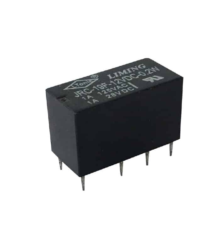 PureVolt 12 V DC Printed Circuit Board Relay - 8 Pins - D.P.D.T. - 1 A