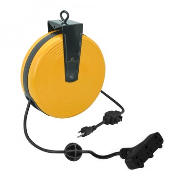 PureVolt Rallonge électrique à 3 prises avec dévidoir rétractable - 7.6m