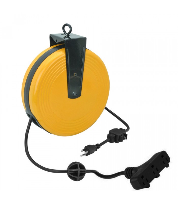 PureVolt 3-Outlet Extension Cord with Retractable Reel - 7.6m