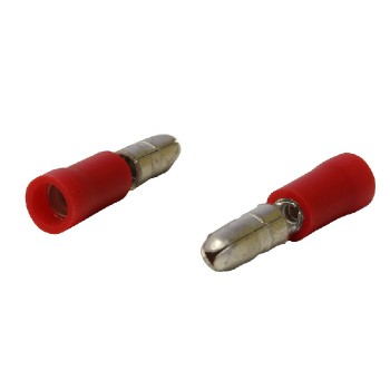 PureVolt Bullet Terminal - Male - 4 mm - 22-16 AWG - Red - Pack of 10