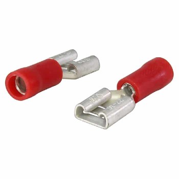 PureVolt Female Blade Terminal - .250 in - 22-18 AWG - Red - Pack of 10