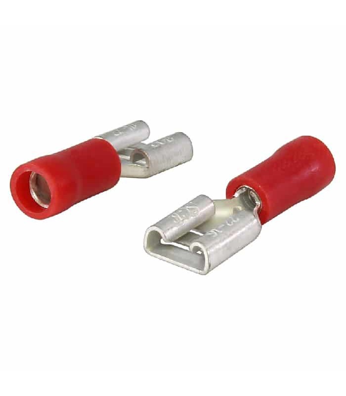 PureVolt Female Blade Terminal - .250 in - 22-18 AWG - Red - Pack of 10