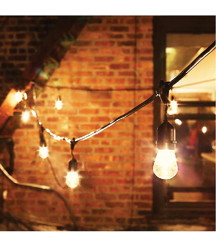 PureVolt  Filament Vintage Solar LED String Lights - Indoor/Outdoor - 15 Bulbs - 10.5m